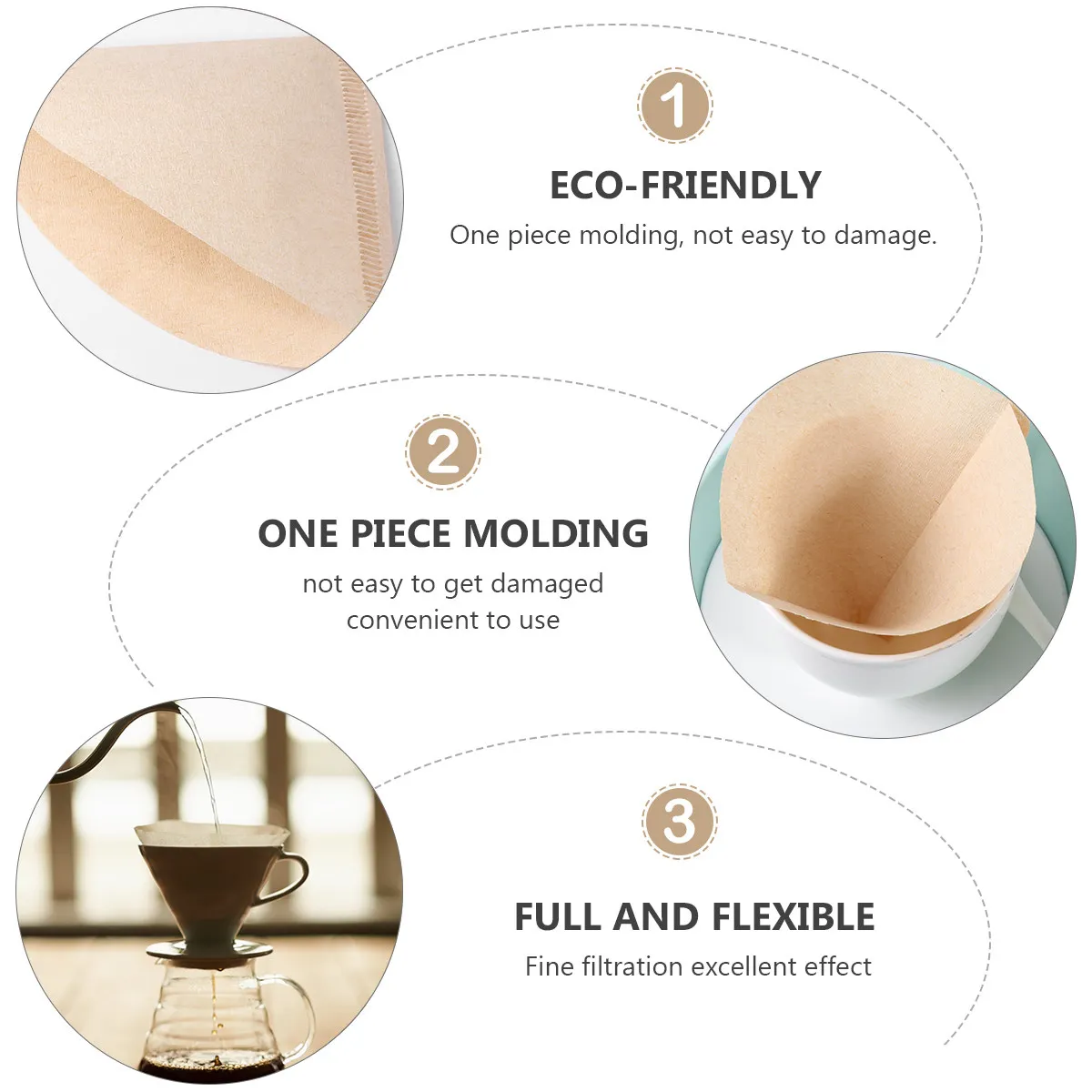 200Pcs Paper Coffee Filters Cone Filter Disposable Dripper Premium Natural Unbleached Biodegradable for Full Flavor Extraction
200Pcs Paper Coffee Filters Cone Filter Disposable Dripper Premium Natural Unbleached Biodegradable for Full Flavor Extraction