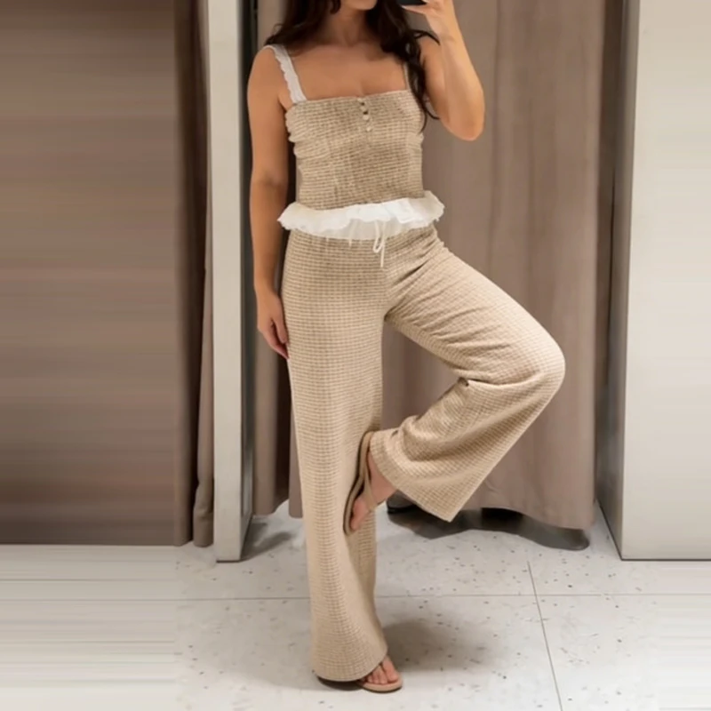 Elegant Simple Hollow Out Party Two Piece Fashion Lace Spliced Halter Vest&Pants Sets Summer High Street Women's Commute Outfits
Elegant Simple Hollow Out Party Two Piece Fashion Lace Spliced Halter Vest&Pants Sets Summer High Street Women's Commute Outfits
