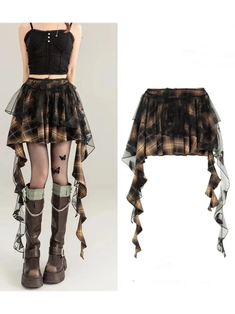 Japanese Sweet Chic Women Skirt Designed Dark Harajuku Punk Irregular Chic Y2K Aesthetic Patch Plaid Fashion Vintage Skirts
Japanese Sweet Chic Women Skirt Designed Dark Harajuku Punk Irregular Chic Y2K Aesthetic Patch Plaid Fashion Vintage Skirts