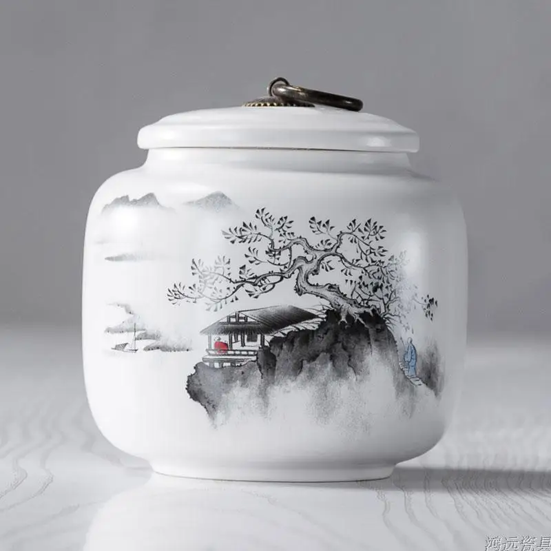 Creative Ink Painting Ceramic Storage Jar with Lid Sealed Tea Tin Candy Coffee Food Jar Storage Container Home Decoration Modern
Creative Ink Painting Ceramic Storage Jar with Lid Sealed Tea Tin Candy Coffee Food Jar Storage Container Home Decoration Modern