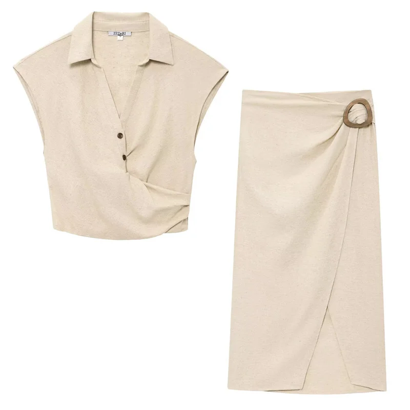 Women's suits New Summer 2025 Pleated sleeveless tops half-length midi maxi skirts pleated and buckle designs casual and chic
Women's suits New Summer 2025 Pleated sleeveless tops half-length midi maxi skirts pleated and buckle designs casual and chic