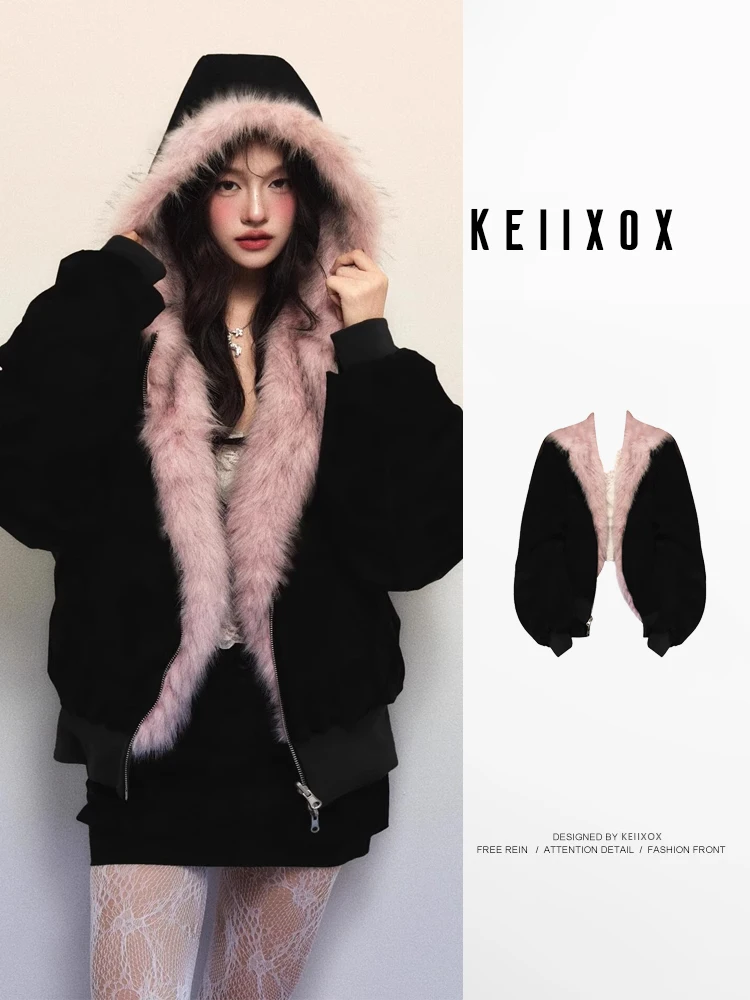 Thiened Workwear Jaet Women's Autumn Winter American Retro Design Double-Sided Wear Warm Cotton Coat with Hood Pink Bla...
Thiened Workwear Jaet Women's Autumn Winter American Retro Design Double-Sided Wear Warm Cotton Coat with Hood Pink Bla...