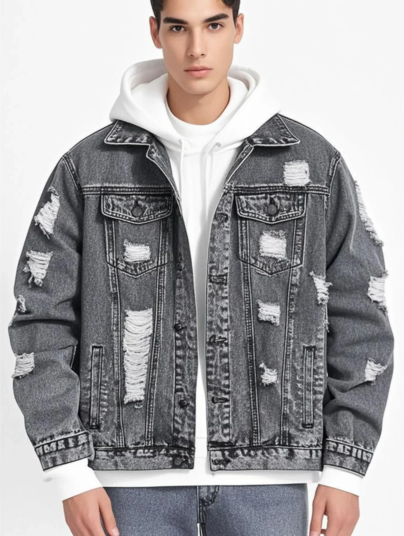 1Pc Men's Four Seasons Destroyed Stone Washed Light Jacket Daily American Street Casual Denim Jacket (No Hood/No Accessories)
1Pc Men's Four Seasons Destroyed Stone Washed Light Jacket Daily American Street Casual Denim Jacket (No Hood/No Accessories)