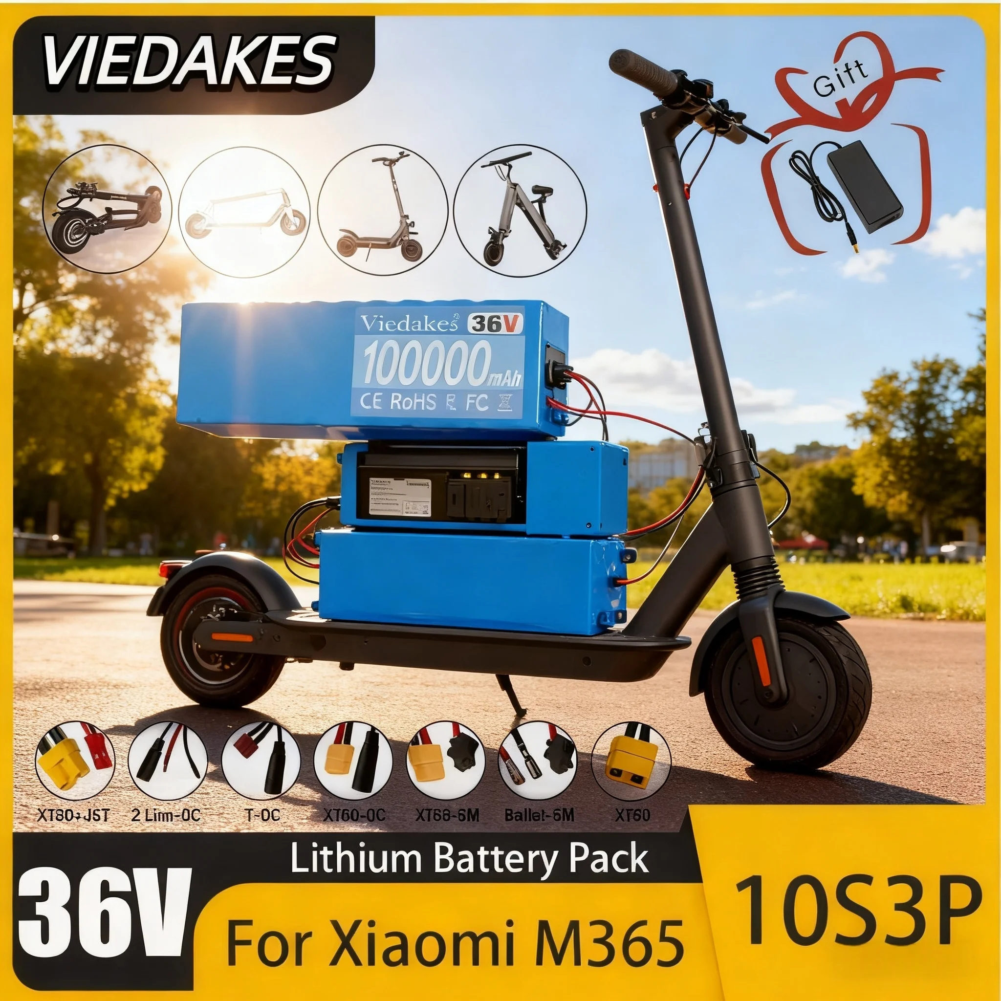 2025 VIEDAKES 10S3P 36V 100000mAh 36v Electric Scooter Battery Pack 18650 Lithium suitable for M365 Electric
2025 VIEDAKES 10S3P 36V 100000mAh 36v Electric Scooter Battery Pack 18650 Lithium suitable for M365 Electric