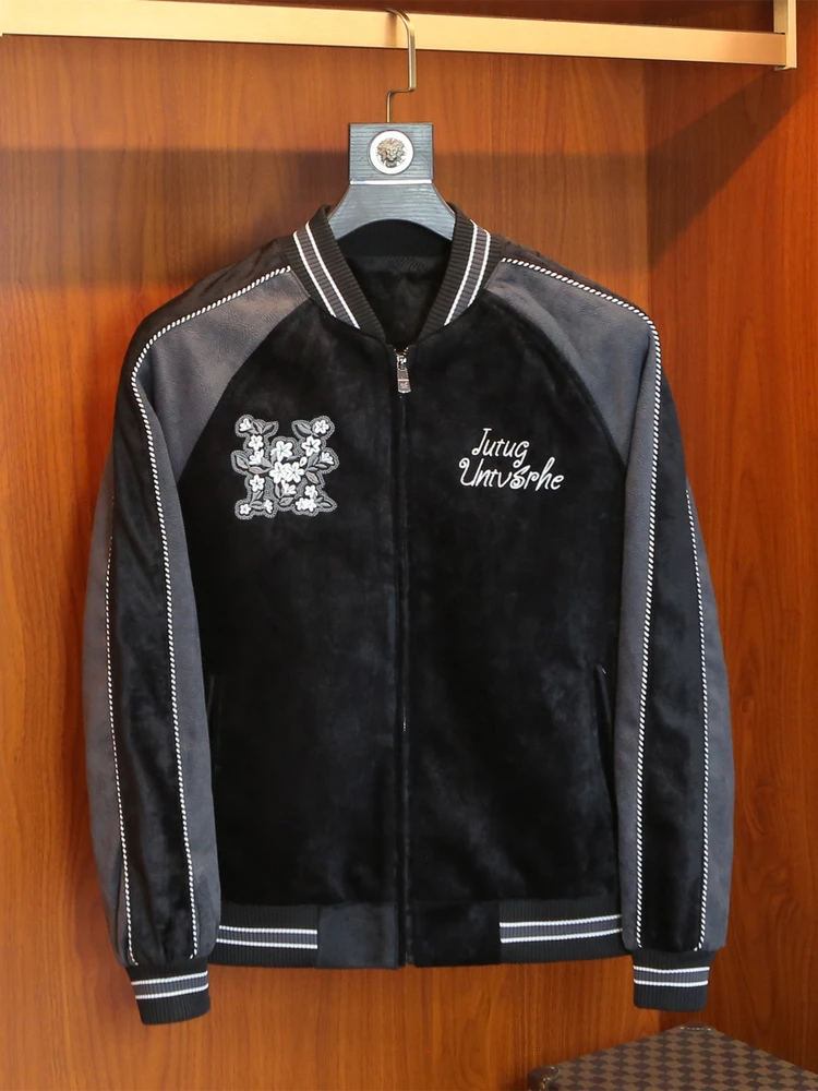 Men's Thiened Embroidered Casual Baseball Collar Jaet Sli Brand Stitched Leisure Top Slim Fit Outerwear for Autumn
Men's Thiened Embroidered Casual Baseball Collar Jaet Sli Brand Stitched Leisure Top Slim Fit Outerwear for Autumn