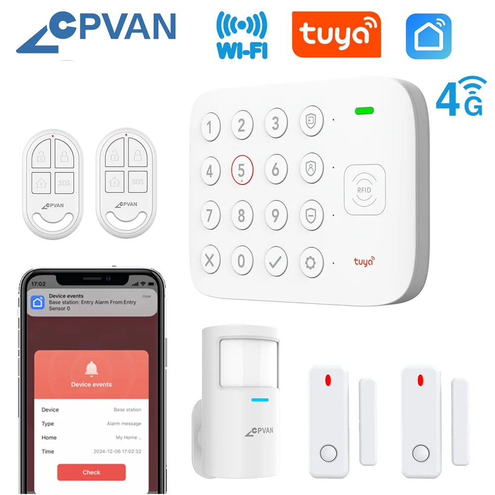 Умная охранная панель CPVAN, домашняя сигнализация, Wi-Fi, 4G, комплект сигнализации для каяка, встроенная поддержка продуктов 1500 мАч, управление Tuya/Smart Life
Умная охранная панель CPVAN, домашняя сигнализация, Wi-Fi, 4G, комплект сигнализации для каяка, встроенная поддержка продуктов 1500 мАч, управление Tuya/Smart Life