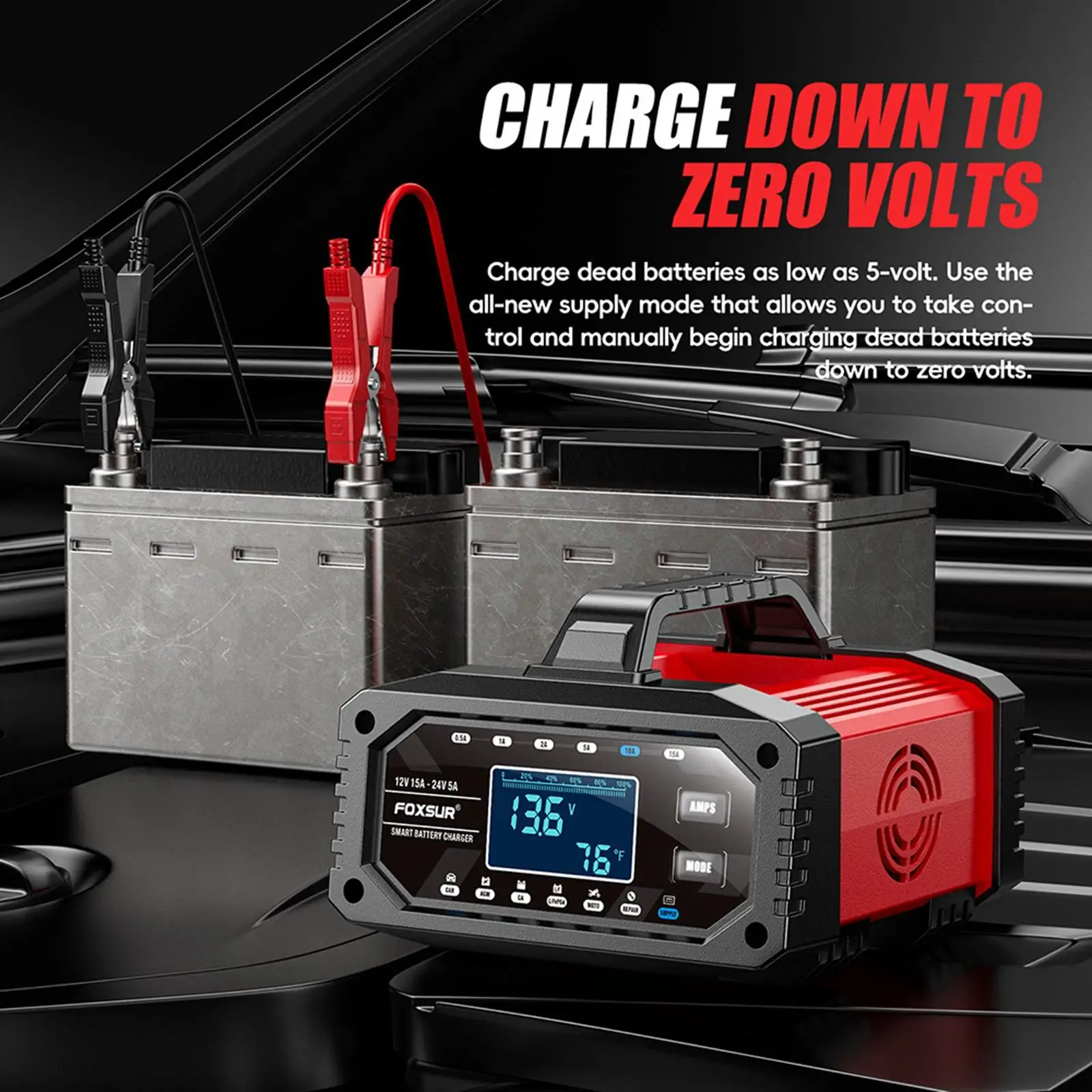 Automatic Vehicle Battery Charger Smart Fast Charging 12V 24V Portable Maintainer for Car Truck Motorcycle
Automatic Vehicle Battery Charger Smart Fast Charging 12V 24V Portable Maintainer for Car Truck Motorcycle