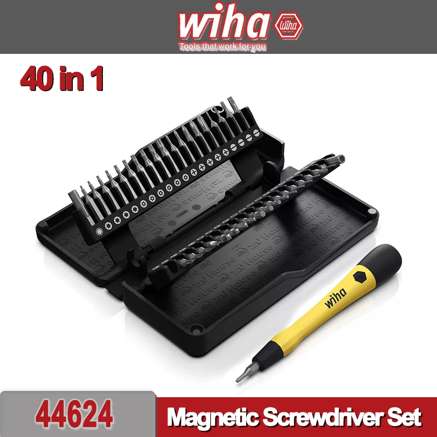 Wiha 44624 40 in 1 ESD Precision Screwdriver Set Magnetic Screw Driver with 42Pcs Bit Set Phone Repair Tool Z6901C4
Wiha 44624 40 in 1 ESD Precision Screwdriver Set Magnetic Screw Driver with 42Pcs Bit Set Phone Repair Tool Z6901C4