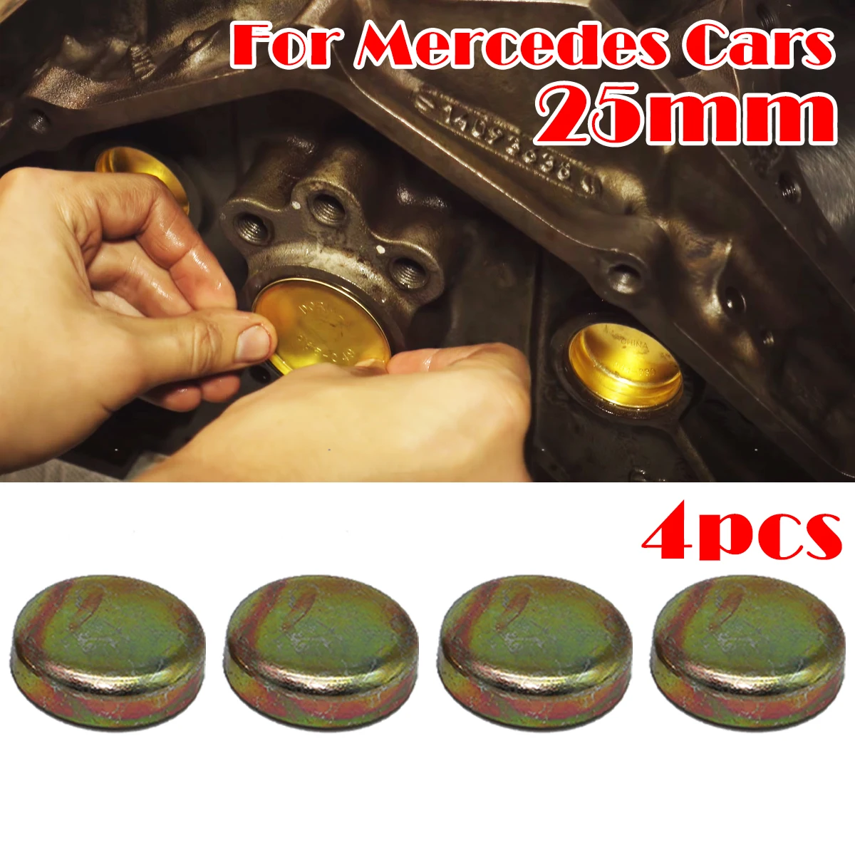 4pc Engine Freeze Plug Core For Mercedes 25mm Expansion Welch Block Freeze Cap Cylinder Head Frost Cup Zinc Plated 000443025003
4pc Engine Freeze Plug Core For Mercedes 25mm Expansion Welch Block Freeze Cap Cylinder Head Frost Cup Zinc Plated 000443025003