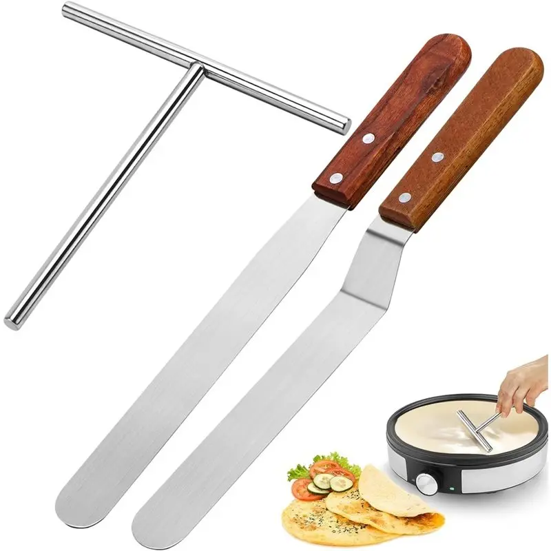 AB66-Crepes Distributor Set, Stainless Steel Crepe Spatula With 2 Spatulas, Crepes Accessories (Pack Of 3)
AB66-Crepes Distributor Set, Stainless Steel Crepe Spatula With 2 Spatulas, Crepes Accessories (Pack Of 3)