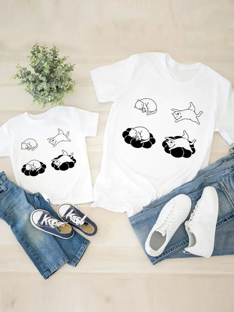 Clothing Women Cat Lovely Kid Son Child Summer Family Matching Outfits Mom Mama Mother Tshirt Tee Graphic T-shirt Clothes
Clothing Women Cat Lovely Kid Son Child Summer Family Matching Outfits Mom Mama Mother Tshirt Tee Graphic T-shirt Clothes