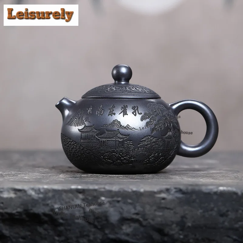 360ml Yixing Purple Clay Teapots Handmade Xishi Pot Raw Ore Black Iron Stone Yellow Mud Tea Maker Kettle Zisha Teaset Crafts
360ml Yixing Purple Clay Teapots Handmade Xishi Pot Raw Ore Black Iron Stone Yellow Mud Tea Maker Kettle Zisha Teaset Crafts
