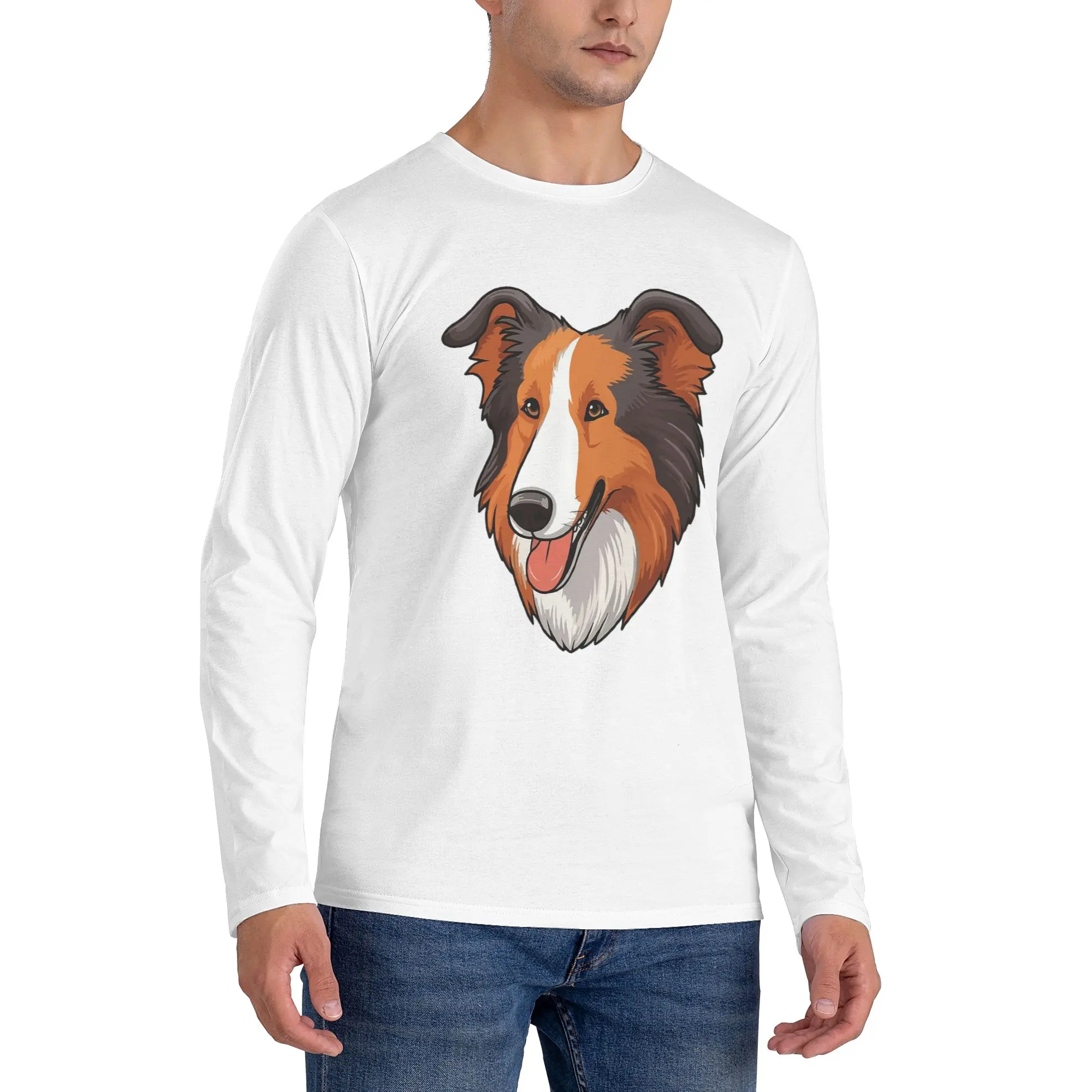 Sheltie Dog Men's Long Sleeved T-shirt Breathable Round Neck T shirts Spring and Autumn Men tops
Sheltie Dog Men's Long Sleeved T-shirt Breathable Round Neck T shirts Spring and Autumn Men tops