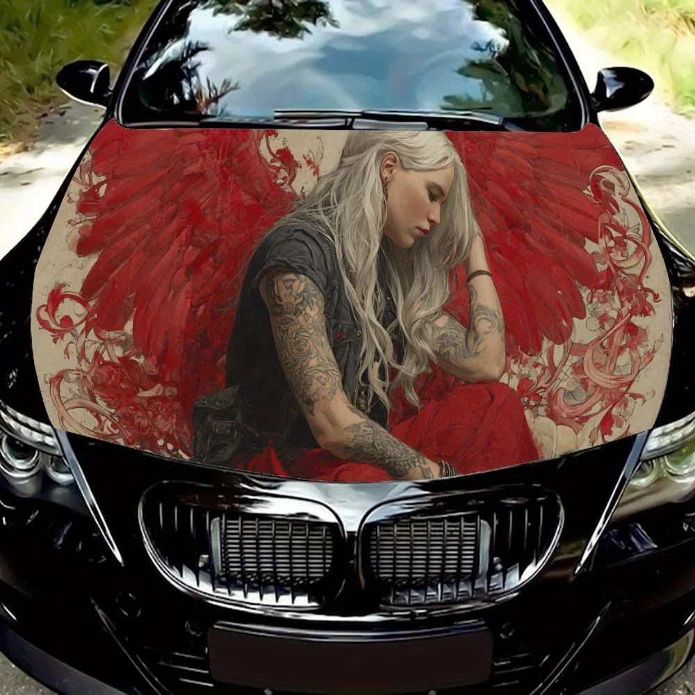 Angel with Red Wings Car Engine Hood Vinyl Wraps Sticker, Auto Decal, Universal PVC Full Coverage Hood Decoration, Gift for Car
Angel with Red Wings Car Engine Hood Vinyl Wraps Sticker, Auto Decal, Universal PVC Full Coverage Hood Decoration, Gift for Car