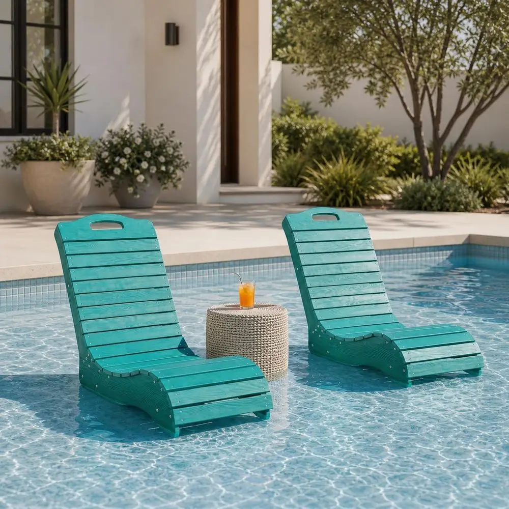 Set of 4 S-Shaped Pool Lounge Chairs, Suitable for Up to 6 Water, with Wheels, Aruba Blue
Set of 4 S-Shaped Pool Lounge Chairs, Suitable for Up to 6 Water, with Wheels, Aruba Blue