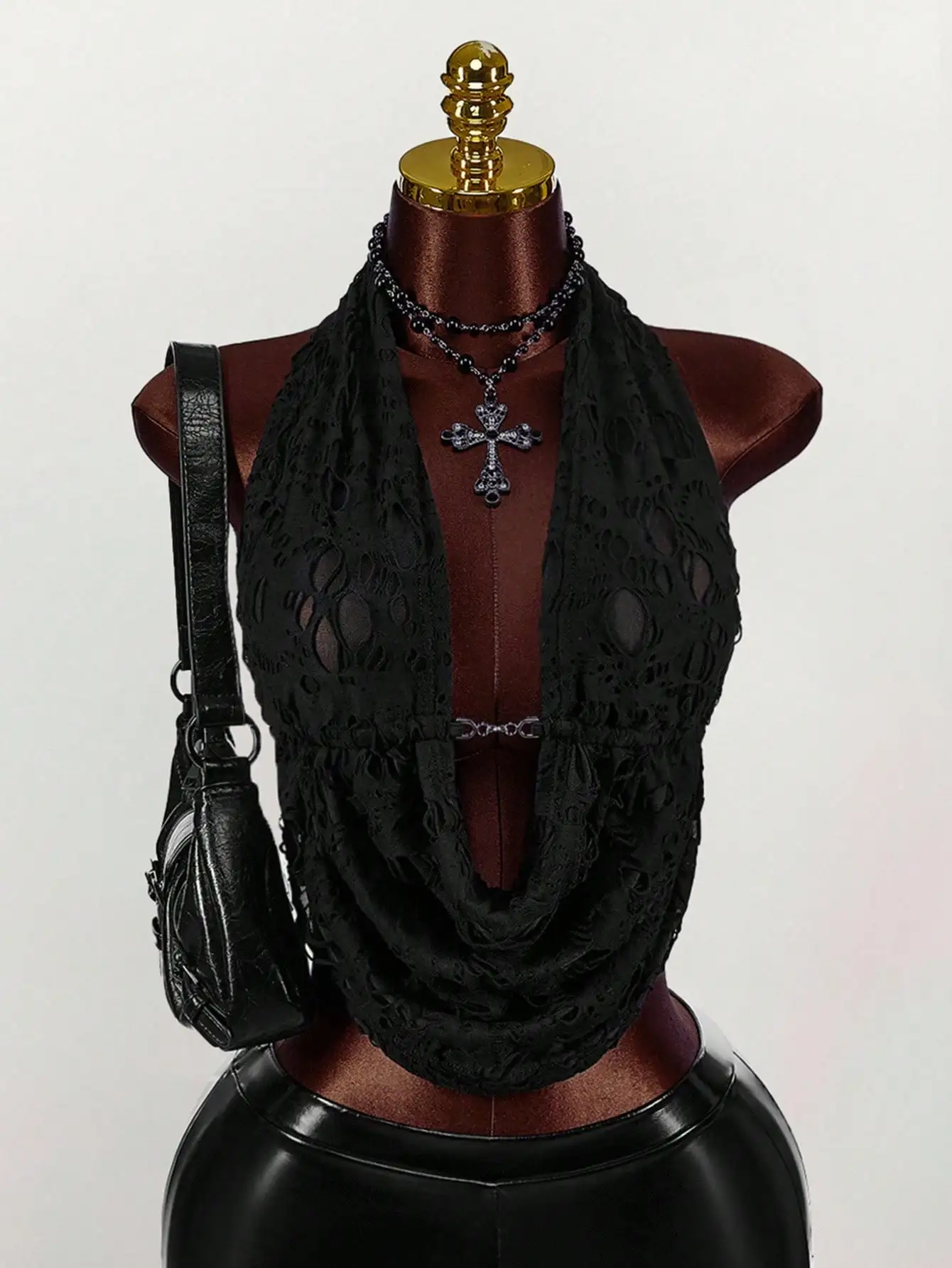 Women's Gothic Lace Deep V Neck Camisole Top with Backless Design
Women's Gothic Lace Deep V Neck Camisole Top with Backless Design