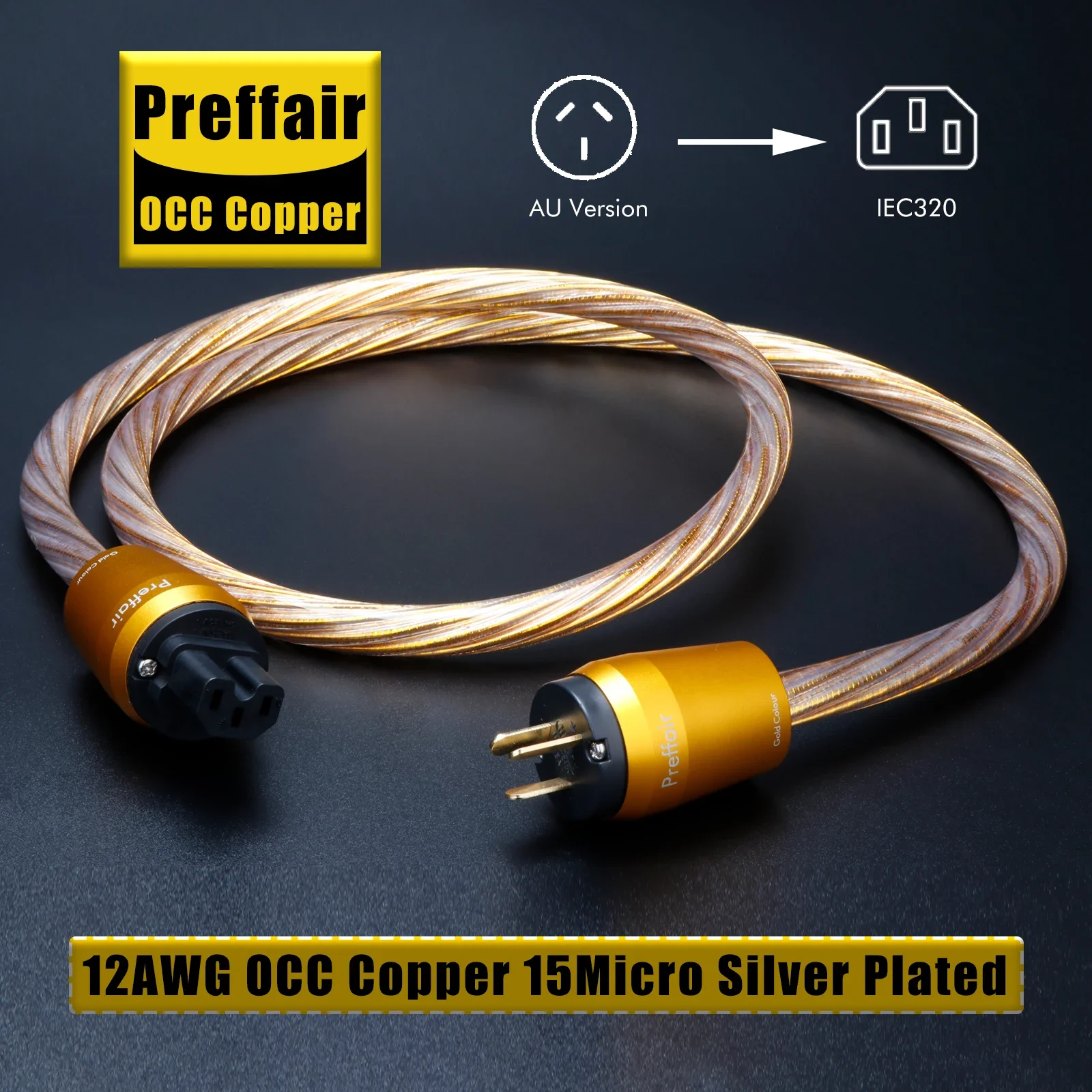 Power Cable hifi 8N OCC Copper AU/EU/US Schuko Power Cable Double Shielded audio cable C15/C19 IEC Power Gold Plug Connector
Power Cable hifi 8N OCC Copper AU/EU/US Schuko Power Cable Double Shielded audio cable C15/C19 IEC Power Gold Plug Connector