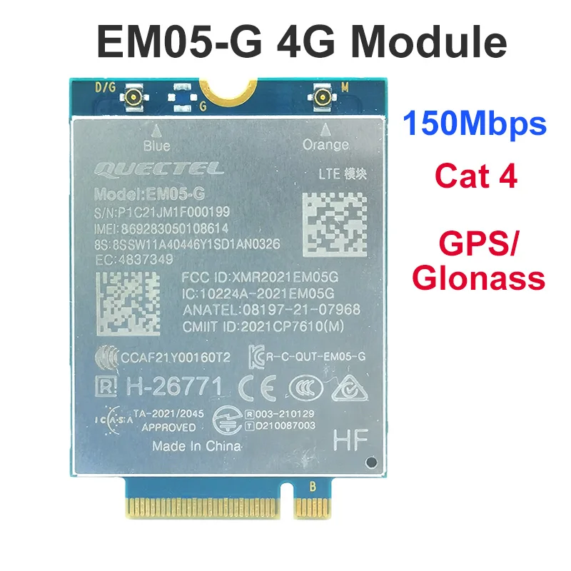 Модуль Quectel EM05-G LTE Cat4, глобальная поддержка FDD-LTE/TDD-LTE, M2, GPS/GLONASS для ThinkPad T14, X13, L14, L15, P14, P16, T16, L13 Gen3
Модуль Quectel EM05-G LTE Cat4, глобальная поддержка FDD-LTE/TDD-LTE, M2, GPS/GLONASS для ThinkPad T14, X13, L14, L15, P14, P16, T16, L13 Gen3