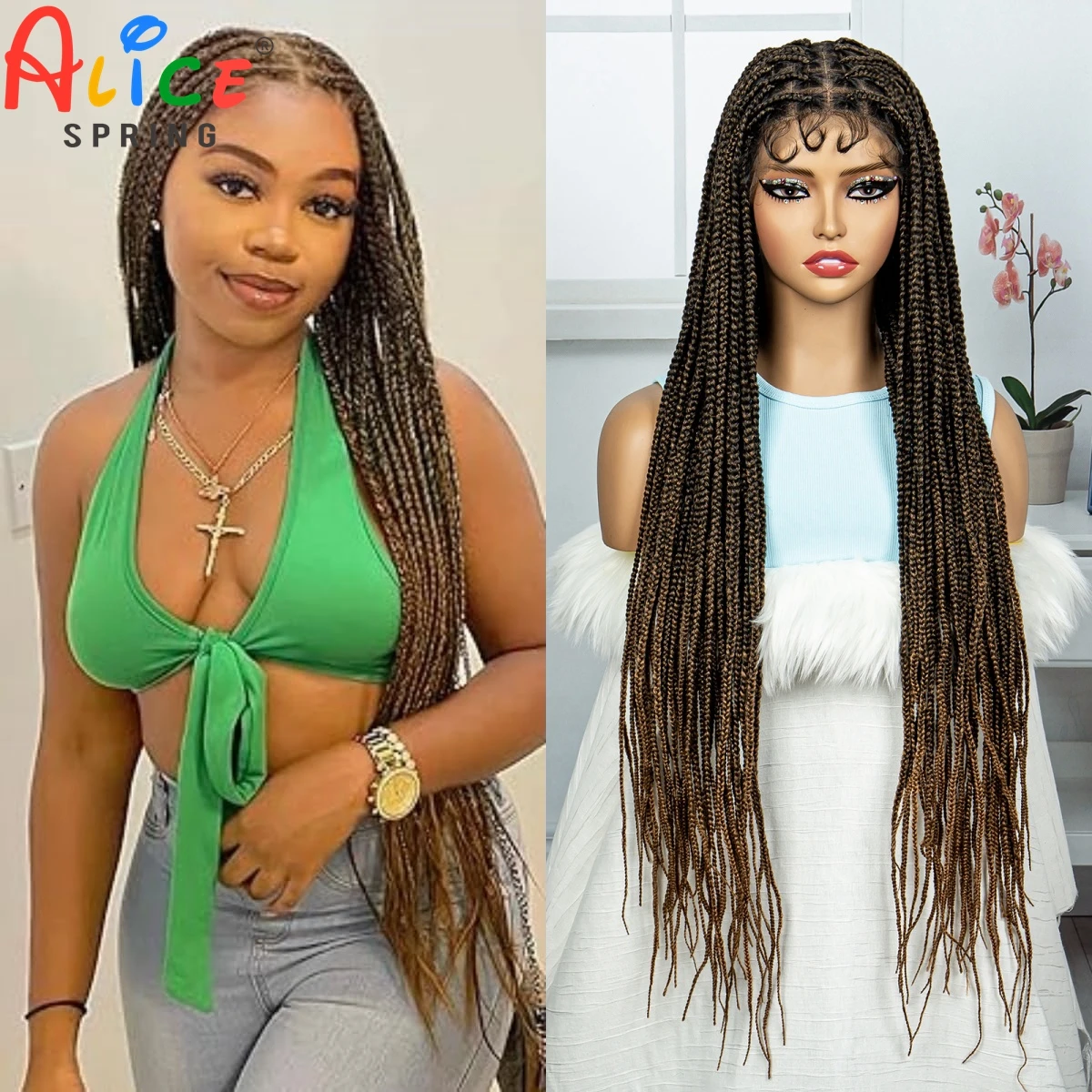 36 Inch Ombre Full Lace Braided Wigs Synthetic Lace Front Knotless Box Braids Wig with Baby Hair Synthetic Braided Lace Wigs
36 Inch Ombre Full Lace Braided Wigs Synthetic Lace Front Knotless Box Braids Wig with Baby Hair Synthetic Braided Lace Wigs
