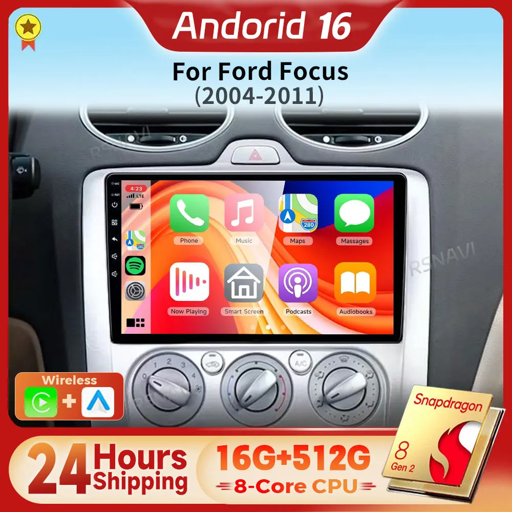 Android 16 Qualcomm Carplay Auto Car Radio Multimedia Player For Ford Focus 2 3 Mk2 Mk3 2004-2011 Autoradio GPS 24-hour shipping
Android 16 Qualcomm Carplay Auto Car Radio Multimedia Player For Ford Focus 2 3 Mk2 Mk3 2004-2011 Autoradio GPS 24-hour shipping