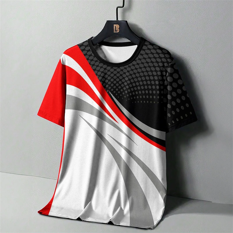 Men's Clothing Quick Drying Trendy Striped 3D Print T Shirts Short Sleeve Outdoor Comforts Running T-shirt Casual Oversized Tees
Men's Clothing Quick Drying Trendy Striped 3D Print T Shirts Short Sleeve Outdoor Comforts Running T-shirt Casual Oversized Tees