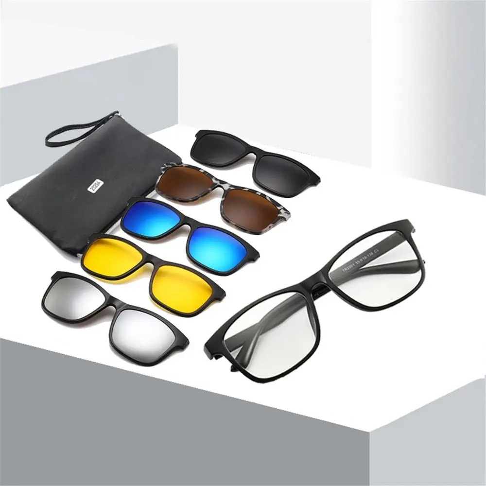 UV400 Protection Polarized Magnetic Clip On Sunglasses Cycling/Driving Sunglasses Set with Pouch 6 Iin 1 Clip Cycling Glasses
UV400 Protection Polarized Magnetic Clip On Sunglasses Cycling/Driving Sunglasses Set with Pouch 6 Iin 1 Clip Cycling Glasses