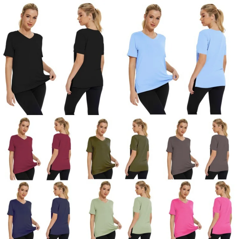 2025European and American New Simple FashionVCollar Pure Color All-MatchingTT-shirt Loose Split Women's Clothing
2025European and American New Simple FashionVCollar Pure Color All-MatchingTT-shirt Loose Split Women's Clothing