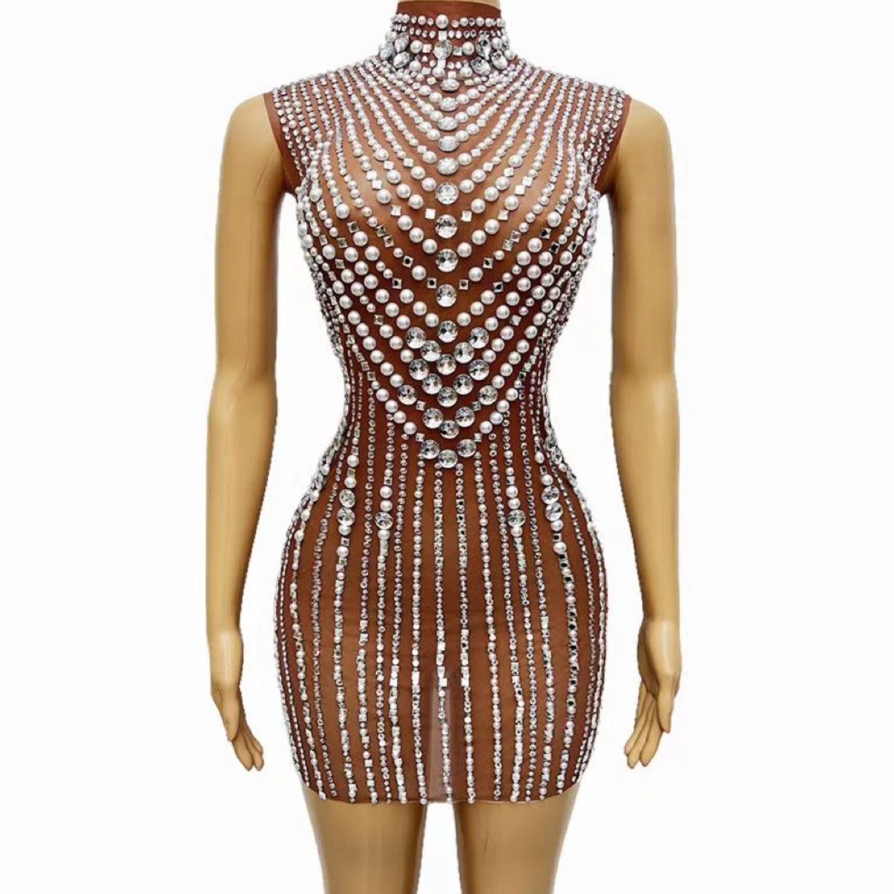 Luxury Rhinestone Sheer Sexy WomenDress Birthday Drag Queen Outfit Pearl Stand Collar Singer Stage festival carnival Outfit
Luxury Rhinestone Sheer Sexy WomenDress Birthday Drag Queen Outfit Pearl Stand Collar Singer Stage festival carnival Outfit