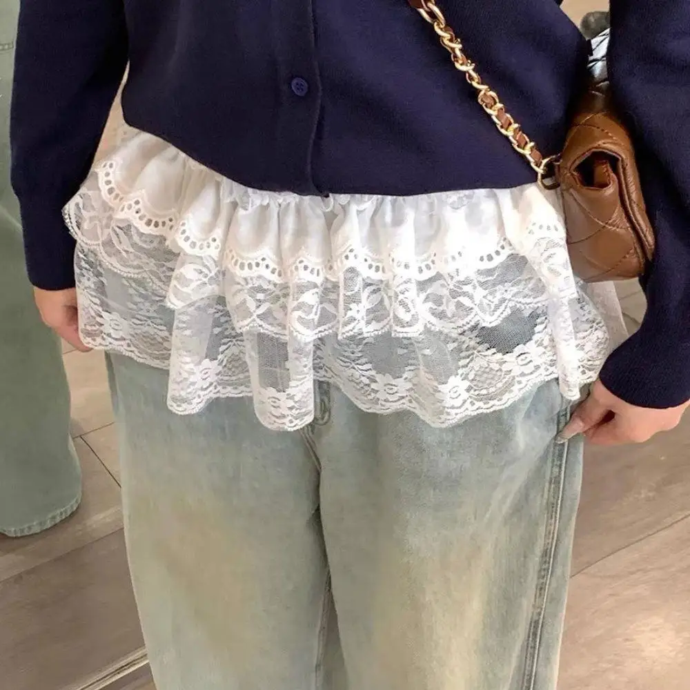 Korean Ins Blogger Unique Lace Layered Gauze Skirts Lace Trim A-Line Short Cloth Mini Waist Skirts Harajuku Girl's White Skirts
Korean Ins Blogger Unique Lace Layered Gauze Skirts Lace Trim A-Line Short Cloth Mini Waist Skirts Harajuku Girl's White Skirts