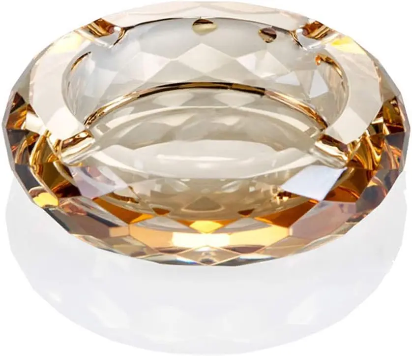 Crystal Glass Ashtray, Cigar Cigarettes Holder for Home Office Desk Decor, 4-Inch Round
Crystal Glass Ashtray, Cigar Cigarettes Holder for Home Office Desk Decor, 4-Inch Round