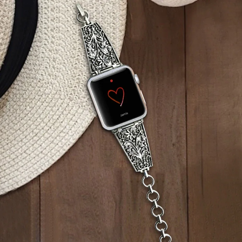Ремешок FF-zm для Apple Watch Band 38-42 мм, металлический дизайнерский браслет с алмазной резьбой, женский браслет для часов Apple iWatch 6 5 4 3 2
Ремешок FF-zm для Apple Watch Band 38-42 мм, металлический дизайнерский браслет с алмазной резьбой, женский браслет для часов Apple iWatch 6 5 4 3 2