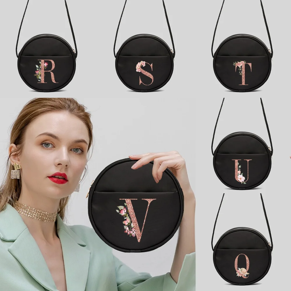 Women's Shoulder Bags Rose Gold Letter Name Printed Crossbody Bags Round Mini Messenger Cosmetic Bags Casual Student Handbag
Women's Shoulder Bags Rose Gold Letter Name Printed Crossbody Bags Round Mini Messenger Cosmetic Bags Casual Student Handbag