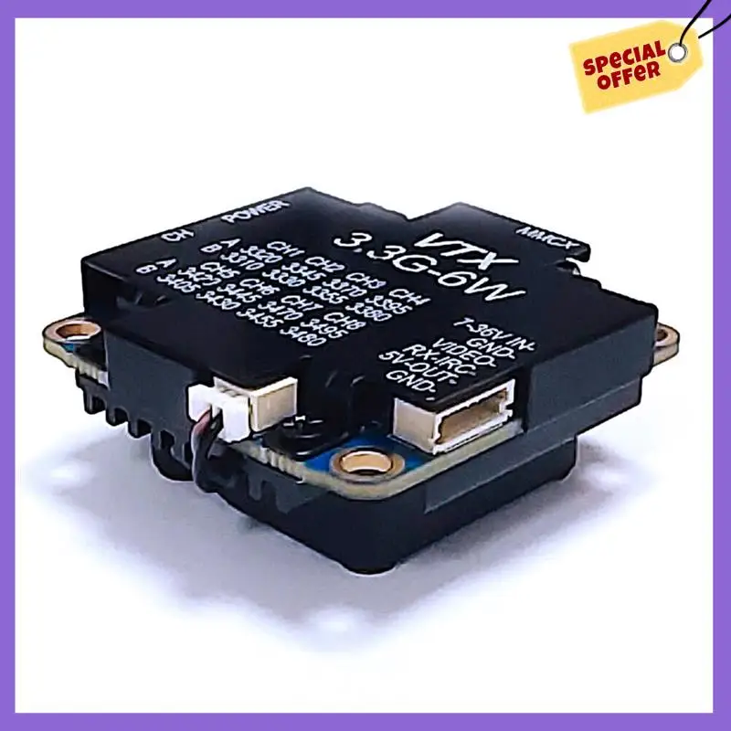 -A96Z 3.3G 6W VTX For FPV Long Range Racing Drone 25Mw/1000Mw/3000Mw/4000Mw/6000Mw Adjustable
-A96Z 3.3G 6W VTX For FPV Long Range Racing Drone 25Mw/1000Mw/3000Mw/4000Mw/6000Mw Adjustable