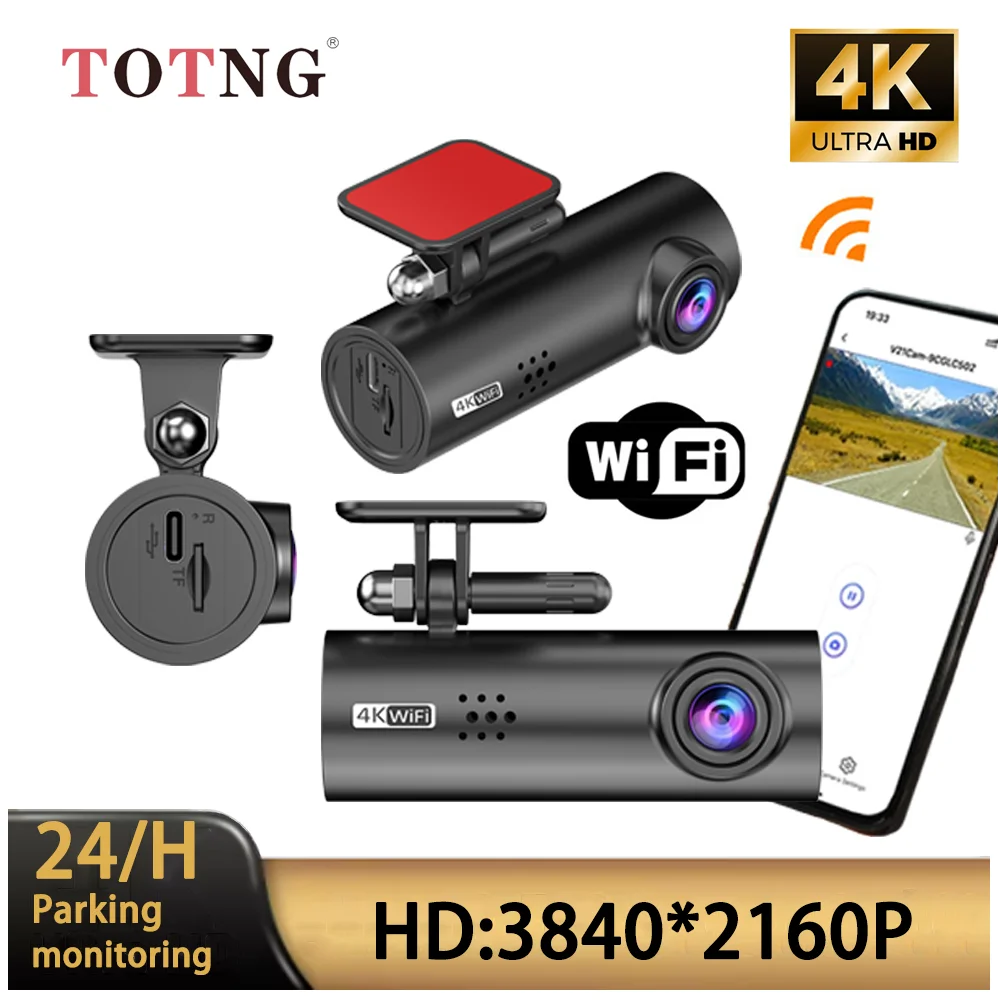 TOTNG 4K UHD WIFI Mini Dash Cam Car Dvr Video Recorder With APP Control Night Vision 24H Parking Camera Monitor Car Accessories
TOTNG 4K UHD WIFI Mini Dash Cam Car Dvr Video Recorder With APP Control Night Vision 24H Parking Camera Monitor Car Accessories