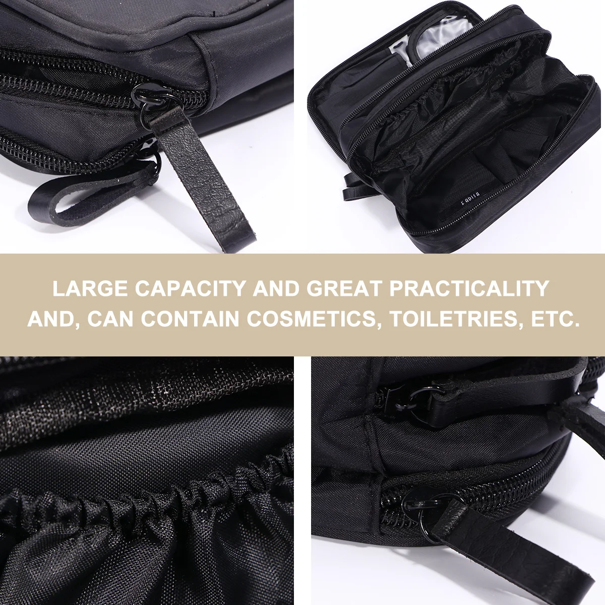 Double Layer Waterproof Nylon Makeup Bag Large Capacity Zipper Organizer Travel Toiletry Storage Bag for Women Black
Double Layer Waterproof Nylon Makeup Bag Large Capacity Zipper Organizer Travel Toiletry Storage Bag for Women Black