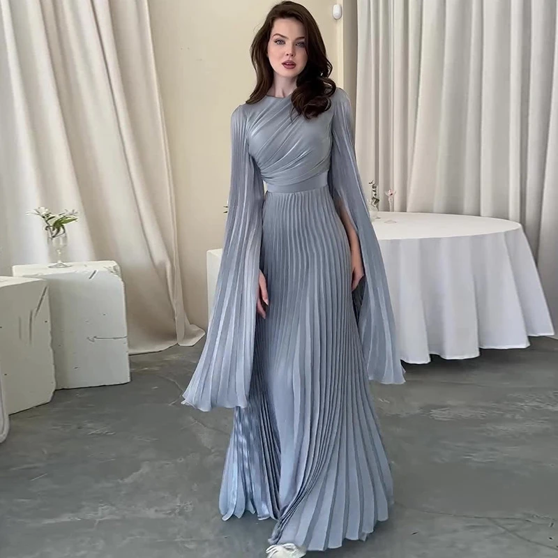 Holiday Chiffon Pleated Long Dress Women Elegant Full Puff Sleeve O-neck Loose Dresses 2025 Summer Fashion Evening Gown Robe
Holiday Chiffon Pleated Long Dress Women Elegant Full Puff Sleeve O-neck Loose Dresses 2025 Summer Fashion Evening Gown Robe