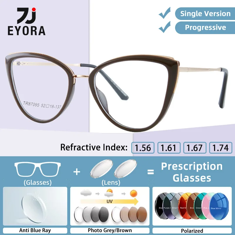 EYORA Trendy Metal-TR90 Cat Eye Women Reading Glasses Myopia Eyewear Hyperopia Anti Blue Light Progressive Photochromic Eyewear
EYORA Trendy Metal-TR90 Cat Eye Women Reading Glasses Myopia Eyewear Hyperopia Anti Blue Light Progressive Photochromic Eyewear