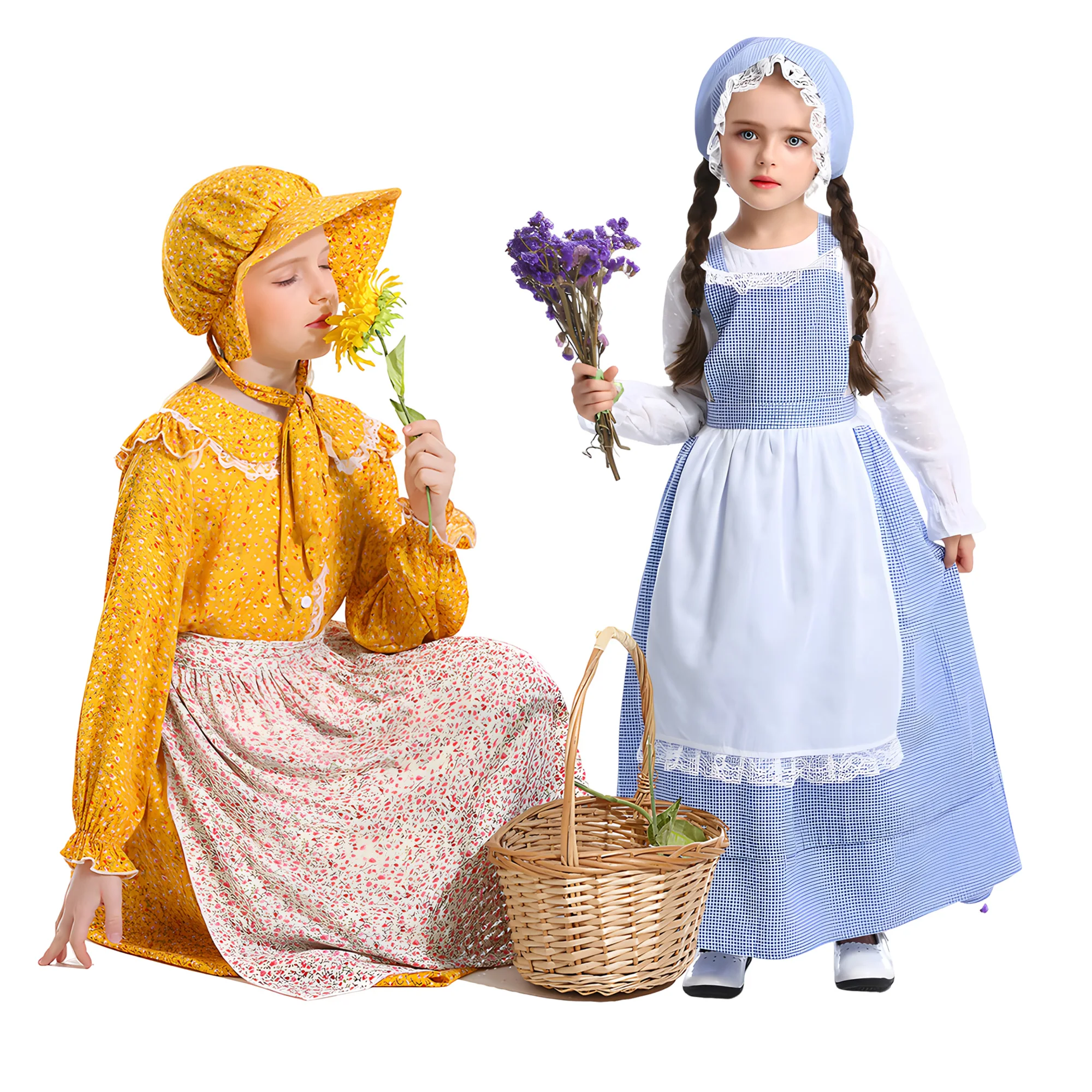 Costume For Girls Yellow Floral Print Pastoral Girl Dress Kid Drama Stage Performance Skirts Children Halloween Cosplay Costume
Costume For Girls Yellow Floral Print Pastoral Girl Dress Kid Drama Stage Performance Skirts Children Halloween Cosplay Costume
