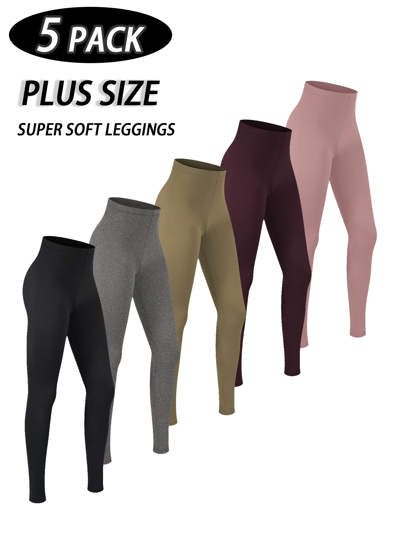 Plus Size 5 Pack Super Soft Sport Leggings For Women No See Through Workout Running Yoga Athletic Leggings RUNNING
Plus Size 5 Pack Super Soft Sport Leggings For Women No See Through Workout Running Yoga Athletic Leggings RUNNING