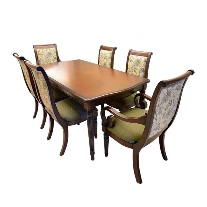 American solid wood dining table rectangular country French retro Mori oak furniture customization
American solid wood dining table rectangular country French retro Mori oak furniture customization