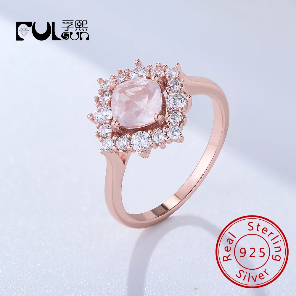 Fashion Powder Crystal Engagement Rings Rose Gold Plated S925 Silver Cubic Zircon Natural Gemstone Ring Jewelry for Women Girl
Fashion Powder Crystal Engagement Rings Rose Gold Plated S925 Silver Cubic Zircon Natural Gemstone Ring Jewelry for Women Girl