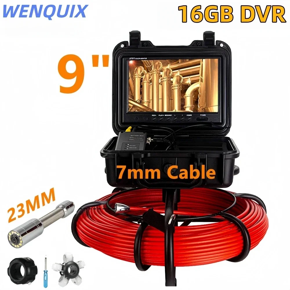 WENQUIX Sewer Pipe Inspection Camera 9”1080P HD Screen 16GB DVR Record 23mm HD Camera IP68 Battery 4500mAh
WENQUIX Sewer Pipe Inspection Camera 9”1080P HD Screen 16GB DVR Record 23mm HD Camera IP68 Battery 4500mAh