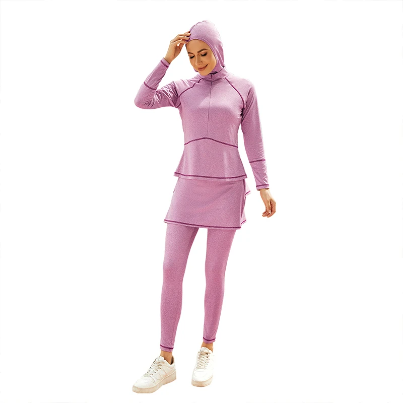 New Modest Swimsuit Burkini Muslim Woman Pink Three-piece Set with Swim Cap Sun Protection Cover-up Design Woman Muslim Burkini
New Modest Swimsuit Burkini Muslim Woman Pink Three-piece Set with Swim Cap Sun Protection Cover-up Design Woman Muslim Burkini