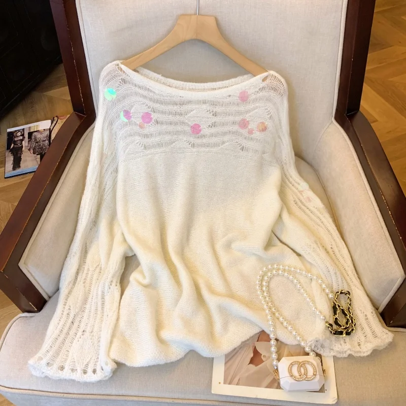 Ранняя осень, свободный свитер Long Sve, ажурный свитер Sweet Faion, женский топ на одно плечо с блестками, свободный крой
Ранняя осень, свободный свитер Long Sve, ажурный свитер Sweet Faion, женский топ на одно плечо с блестками, свободный крой