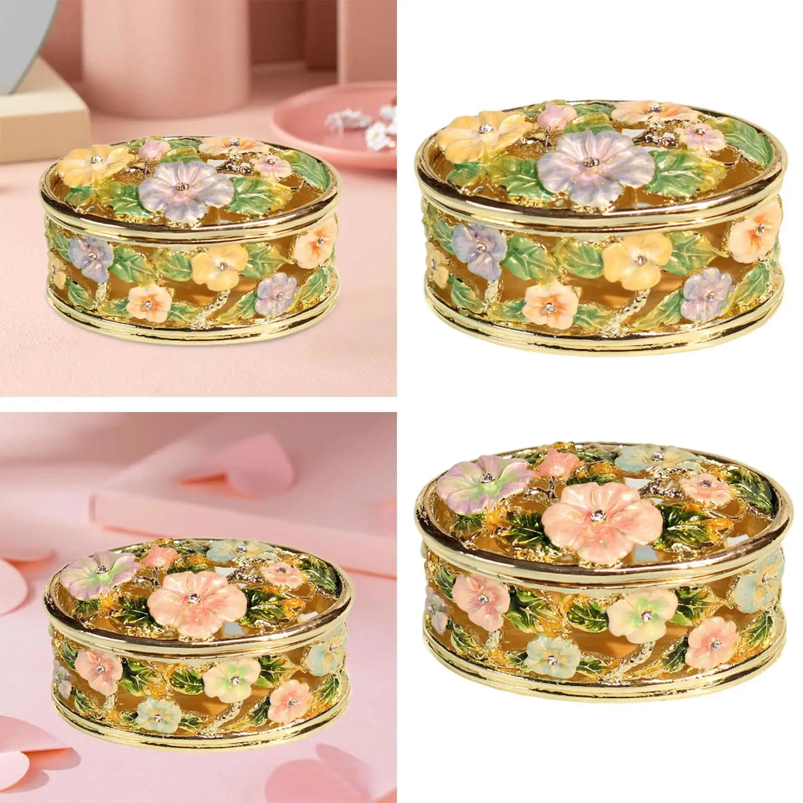 Enamel Alloy Jewelry Box Decorative Box Elegant Multifunctional Treasure Chest for Women Proposal Souvenir Holiday Anniversaries
Enamel Alloy Jewelry Box Decorative Box Elegant Multifunctional Treasure Chest for Women Proposal Souvenir Holiday Anniversaries