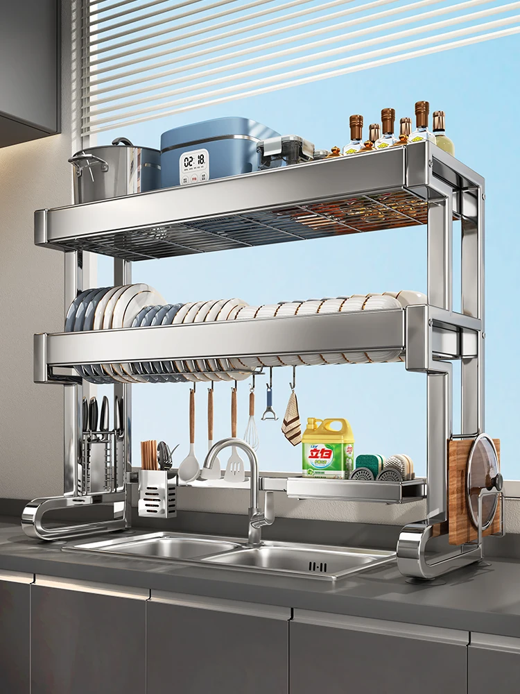 304 Stainless Steel Kitchen Sink Shelf Dish Storage Sink Multifunctional Dish Drain Dish Rack
304 Stainless Steel Kitchen Sink Shelf Dish Storage Sink Multifunctional Dish Drain Dish Rack