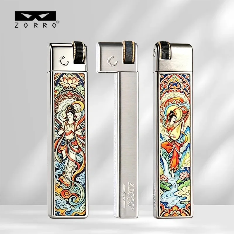 ZORRO Portable Gasolines Lighter Narrow Slim Long Kerosenes Wick Lighter Luminous Flying Goddess Creative Smoking Accessory
ZORRO Portable Gasolines Lighter Narrow Slim Long Kerosenes Wick Lighter Luminous Flying Goddess Creative Smoking Accessory