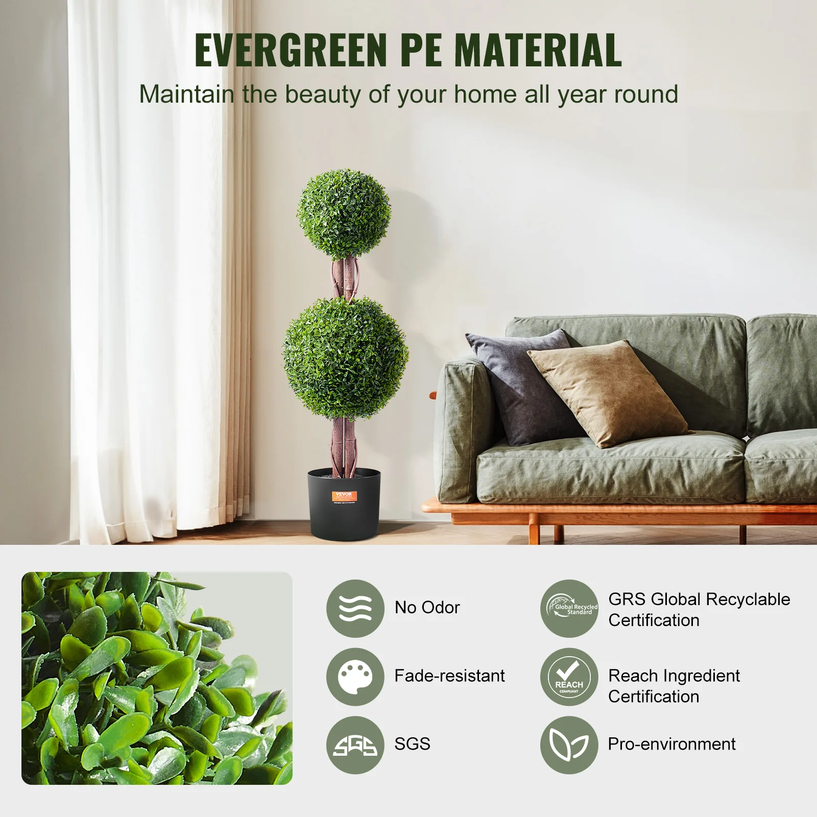 Artificial Boxwood Topiary Tree Faux Plant w/ Extra Leaves Pot Small Decoration UV Rated Set
Artificial Boxwood Topiary Tree Faux Plant w/ Extra Leaves Pot Small Decoration UV Rated Set
