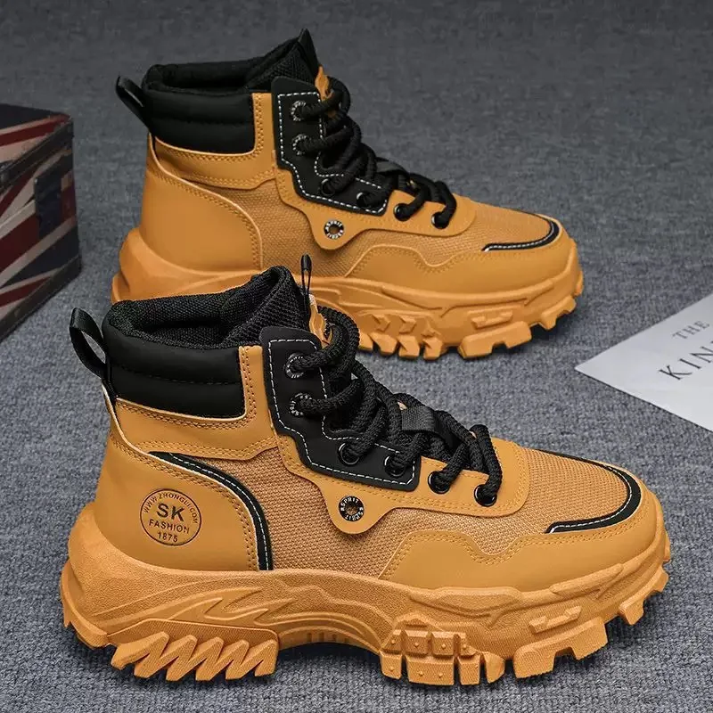 Designer's New Men's Boots Outdoor Sports Shoes Motorcycle Ankle Boots Thick Soled Men's Work Boots Casual Hiking Shoes
Designer's New Men's Boots Outdoor Sports Shoes Motorcycle Ankle Boots Thick Soled Men's Work Boots Casual Hiking Shoes