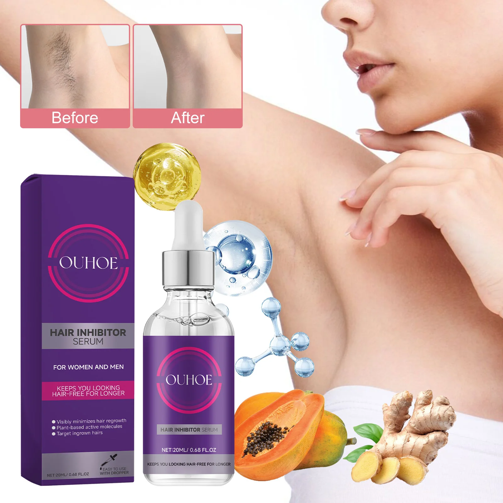 OUHOE Hydrolyzed Collagen Hair Care Essence relieves discomfiture and prevents ingrown hair growth Soothing essence
OUHOE Hydrolyzed Collagen Hair Care Essence relieves discomfiture and prevents ingrown hair growth Soothing essence